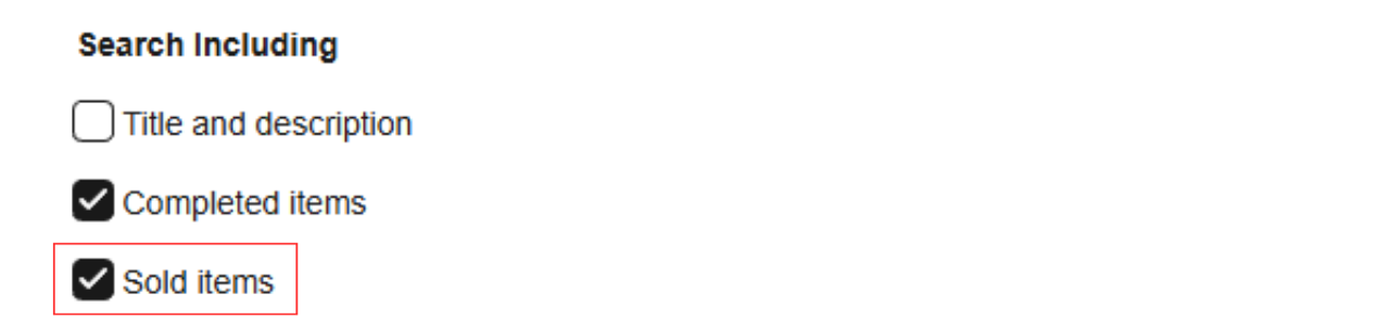 Sold listingにチェックを入れる 画像