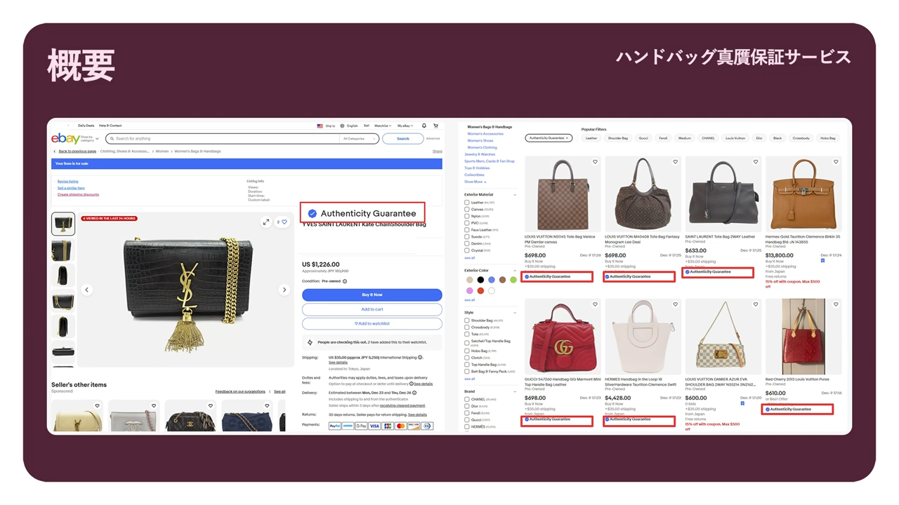 真贋保証サービス　画像