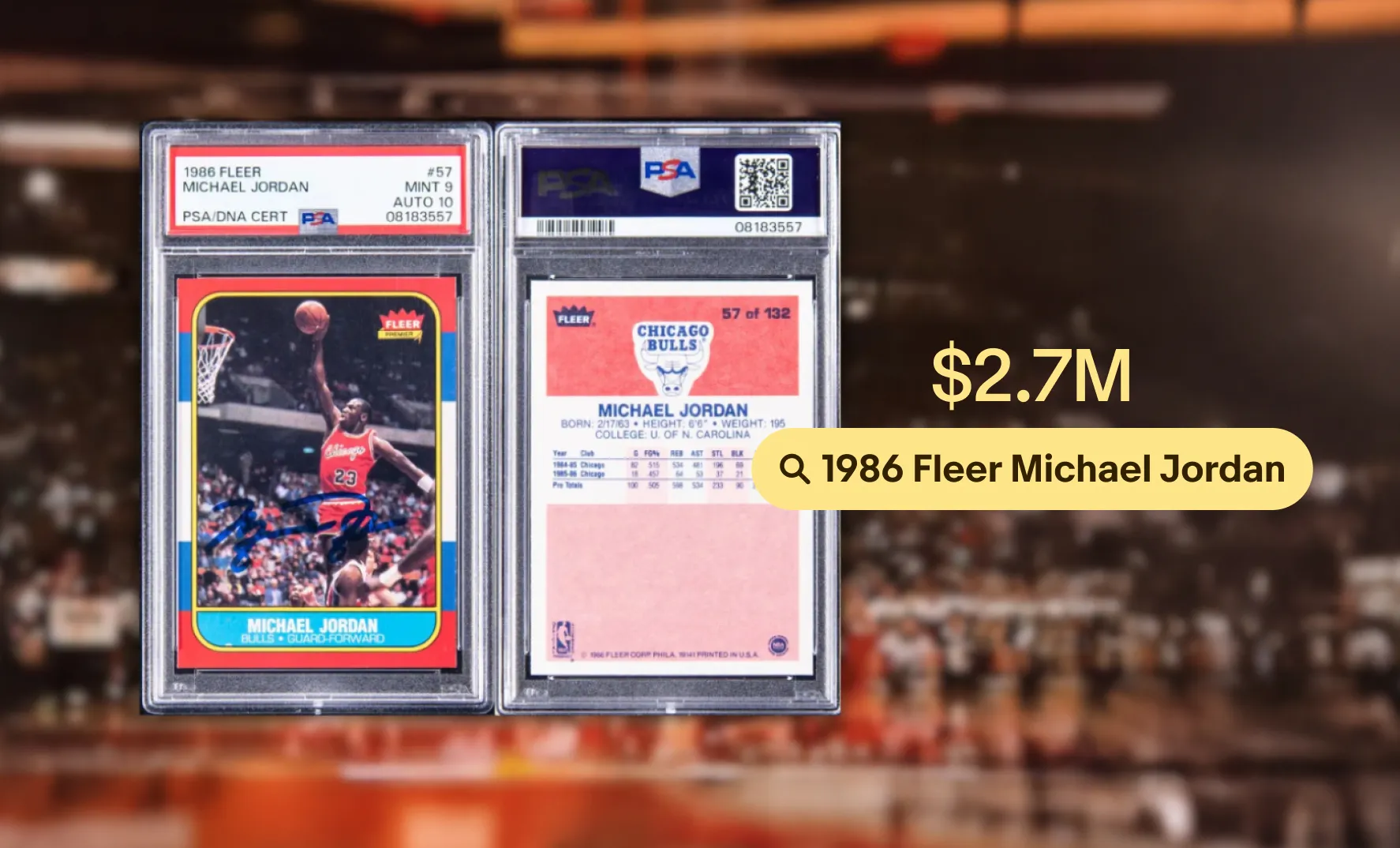 MJのサイン入りルーキーカード　画像